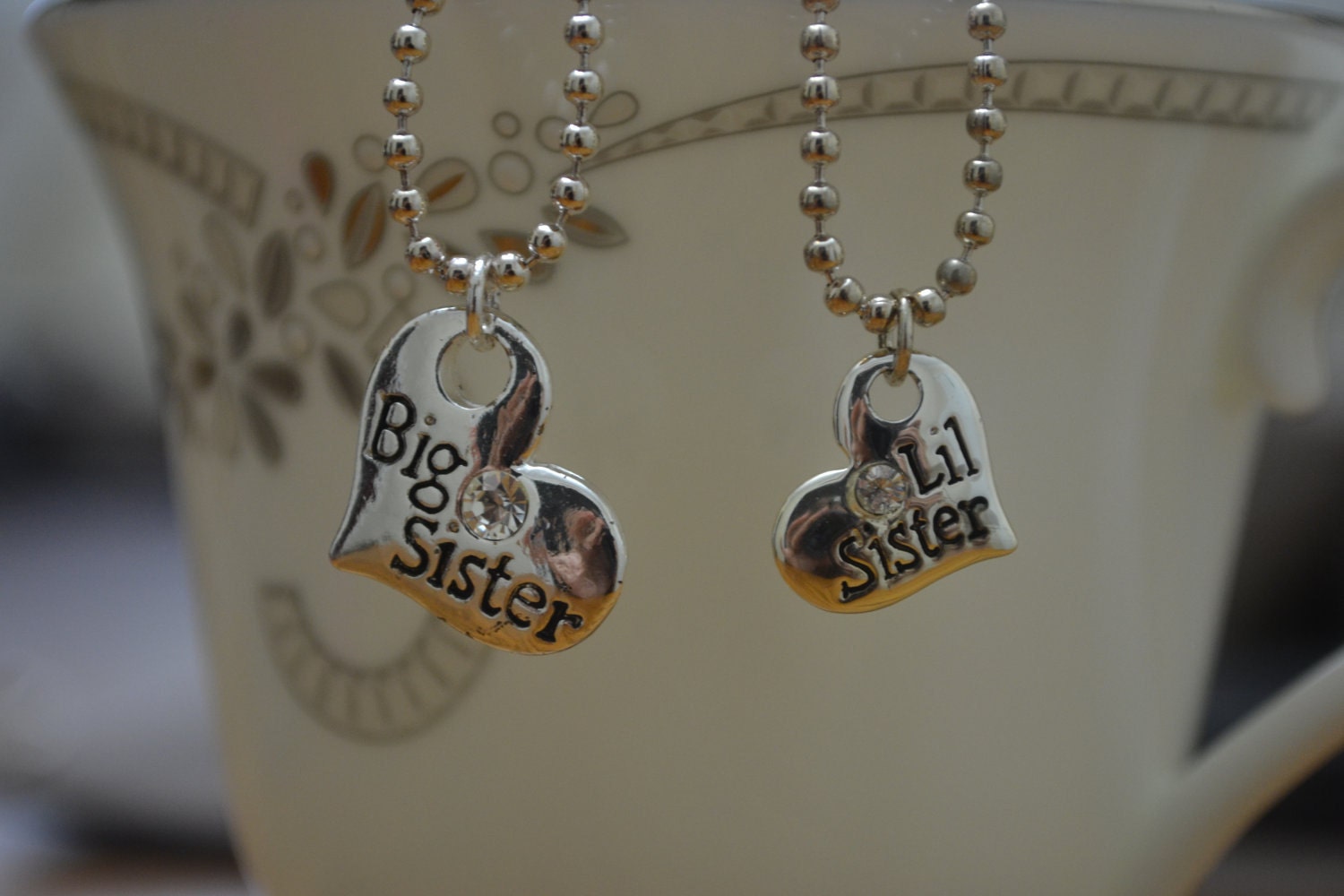 Sister Necklace  on Big Sister Little Sister Charm Necklace Set By Withsoutherncharm