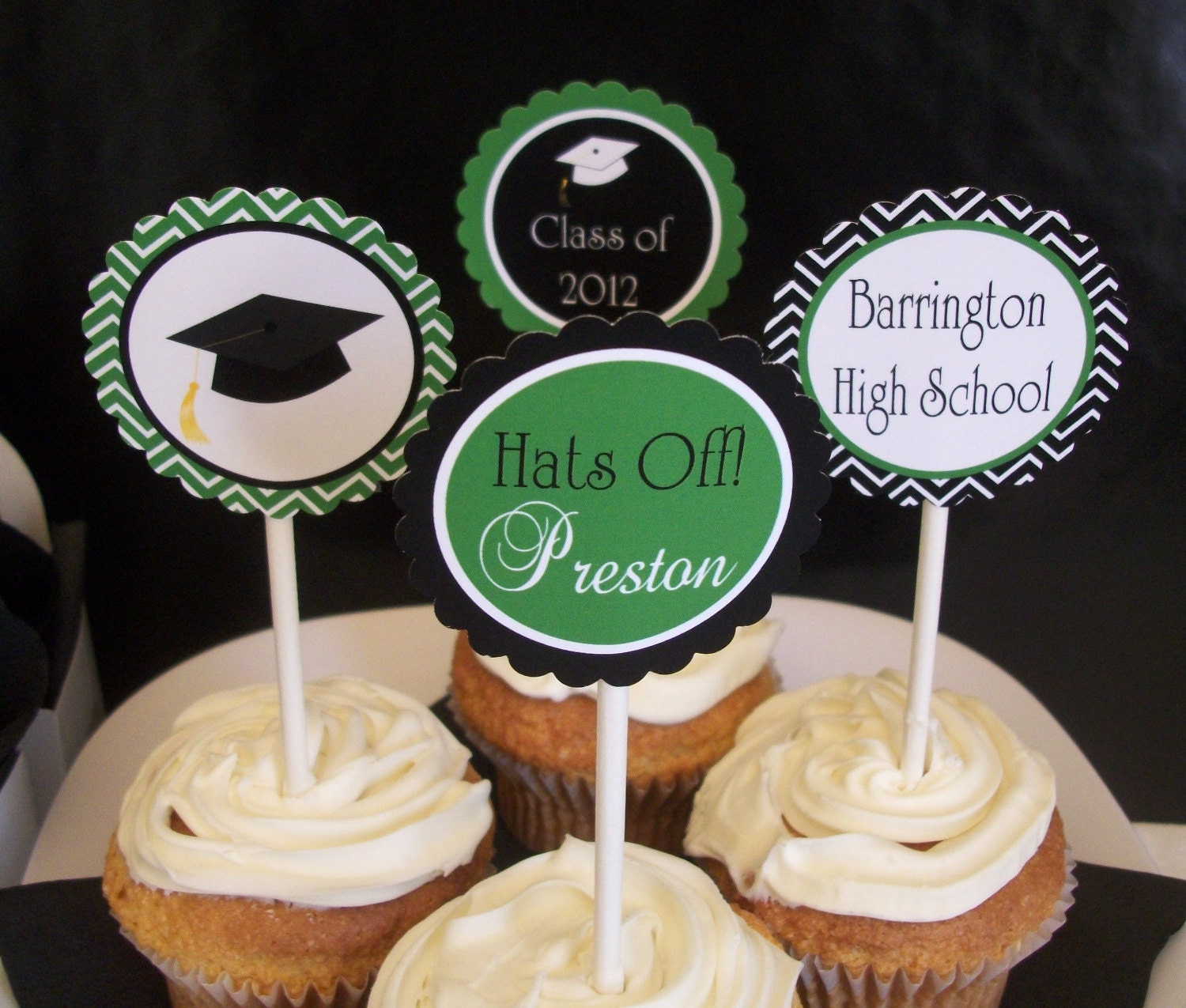 GRADUATION Party Circles - Cupcake Toppers - Printable - You Choose Colors & Pattern Il_170x135
