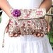 Floral Clutch Bag Violet Purple Lavender field of flower cotton
