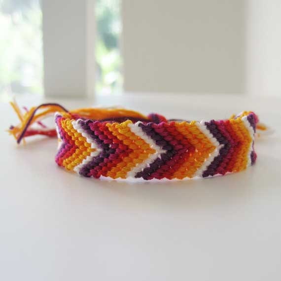 Fiesta, Chevron Woven Wish Bracelet Friendship Bracelet