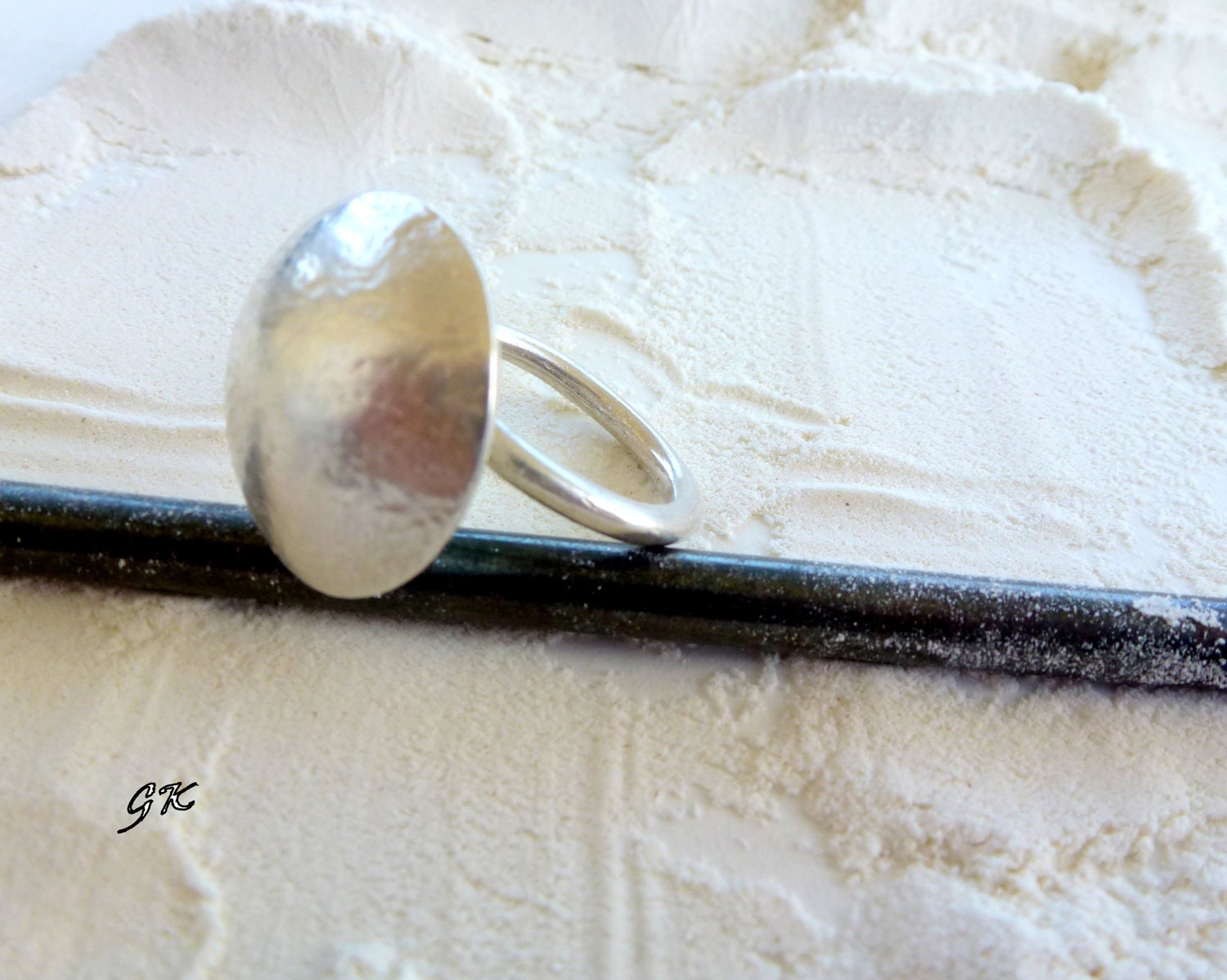 Dome Sterling silver Handmade Ring, Art design, delicate ring