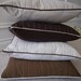 Eco friendly stitched wood grain "faux bois" decorative pillow cover, made from recycled fabric - beige print