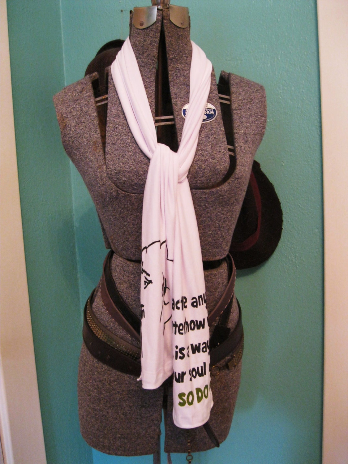 Hand Painted Scarf - Kurt Vonnegut