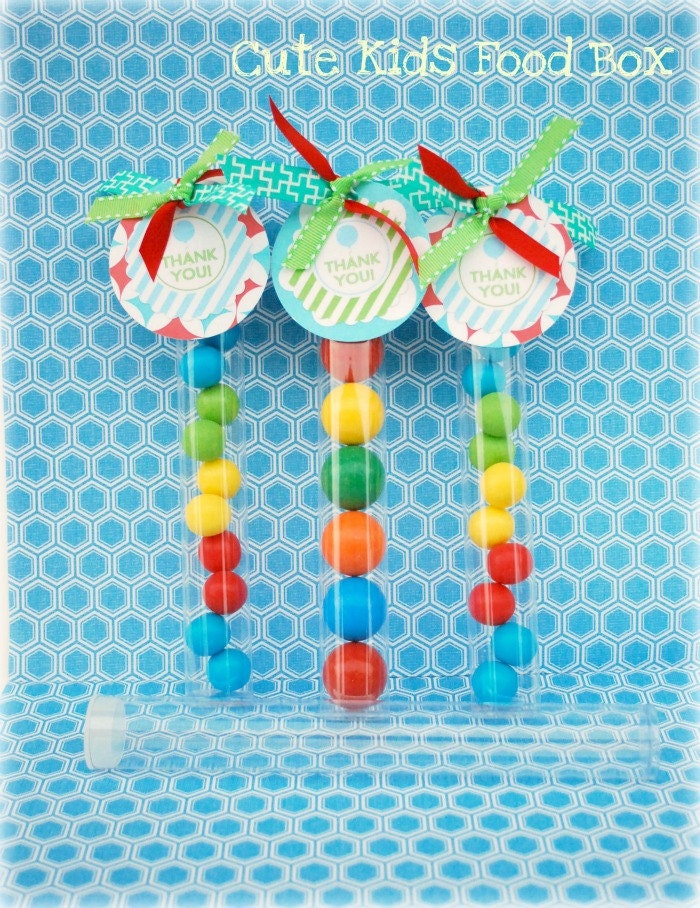 GUMBALL TUBES - Candy Tubes Set of 8 - Clear Plastic Candy Tubes