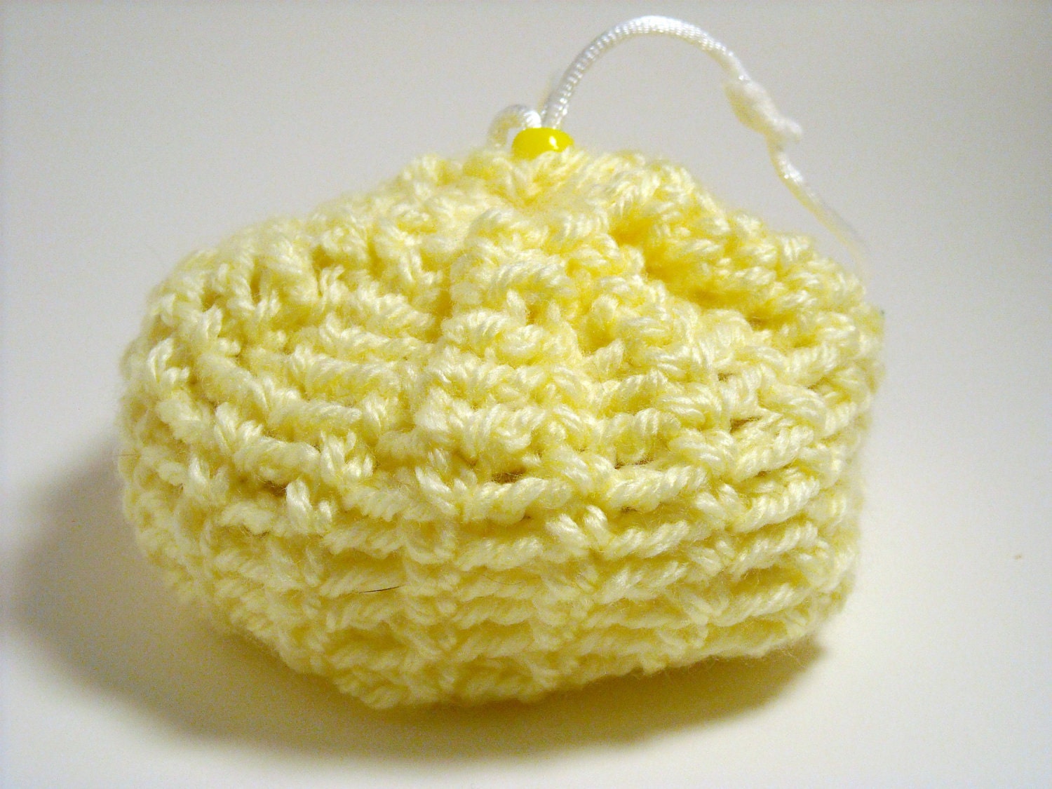 Scrubby Soap Saver Crocheted in Yellow