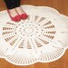 Crochet Doily Rug EMILY- Off White - Round 35" / 90cm