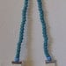 Colorblock bib necklace embroidered banner bunting triangle with Native American trade beads modern jewelry