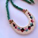 Embroidered geometric beaded necklace for Fall
