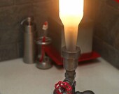 Bedside Lamp. Beer bottle, Plumbing pipe & fittings. Night light. Accent light.