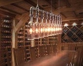 Wine // Beer Bottles Suspension Lamp. Pendant Light.