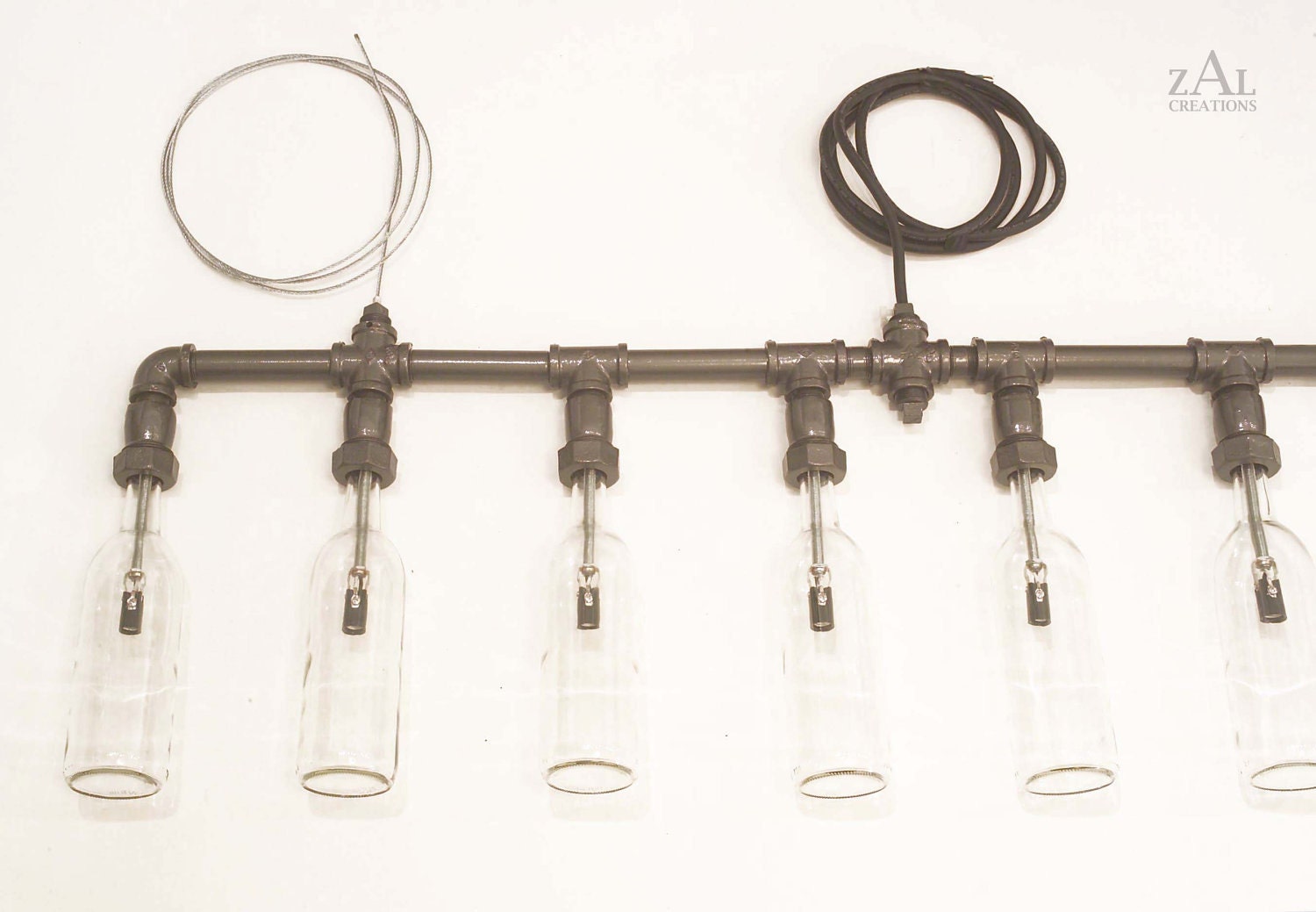 Wine // Beer Bottles Suspension Lamp. Pendant Light.