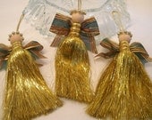 Golden Guardian Angels   Holiday Decoration Arrangement and Ornament - Gift Topper