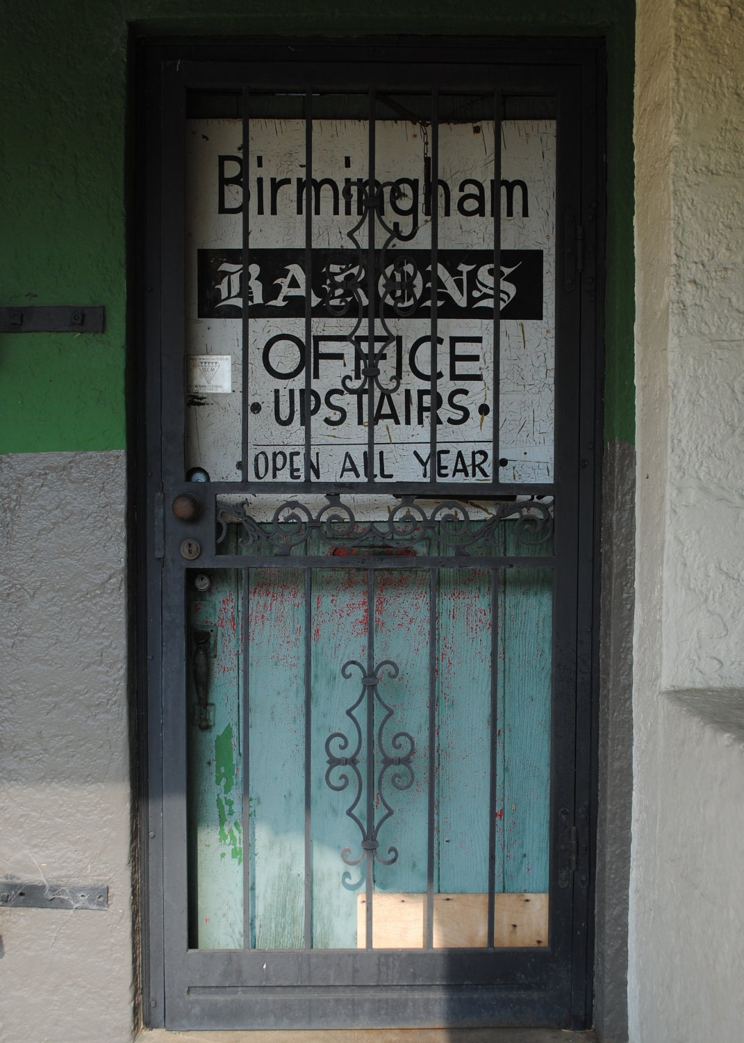 Vintage Barons Baseball Office Door Rickwood Field - 5X7 fine art print