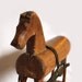 Antique Beautiful early 1800's primitive  FRENCH Wooden rolling Toy HORSE