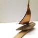 Samothraki - Driftwood Sailboat with sail from Copper- one of a kind -ready to ship