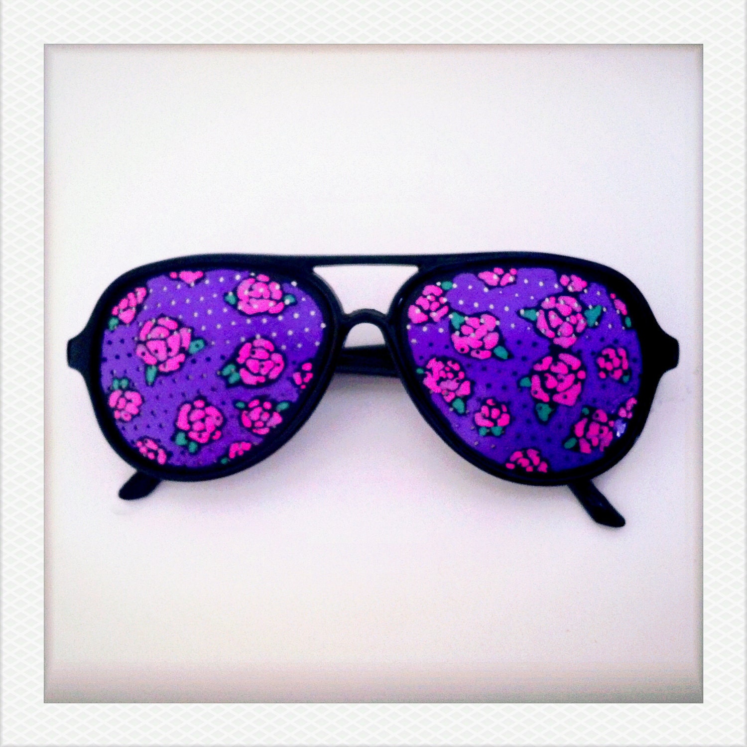 Hand Drawn Shades (Rosy-Rosy purple) - colorful sunglasses for fun costume, party decoration and special occasions (Ship on 26 Nov onwards)