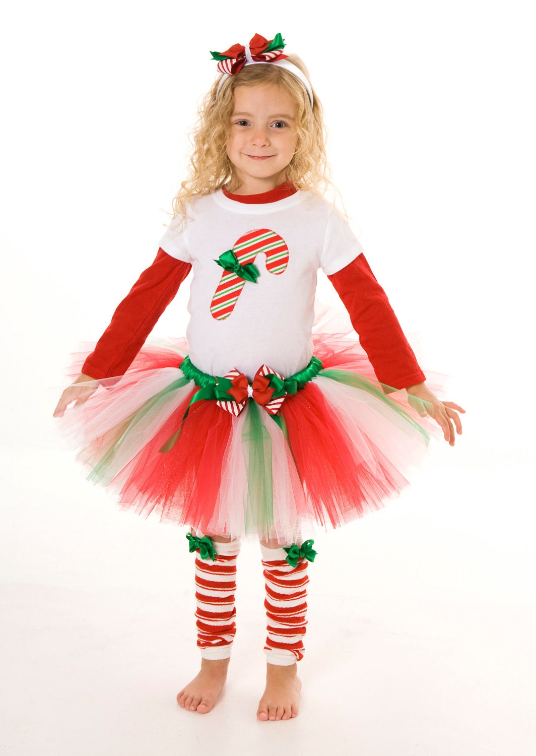 Tutu Skirt - Holiday or Christmas - Red, White & Green - Treasured Treat - 12 Month to 2 Toddler Girl Il_170x135