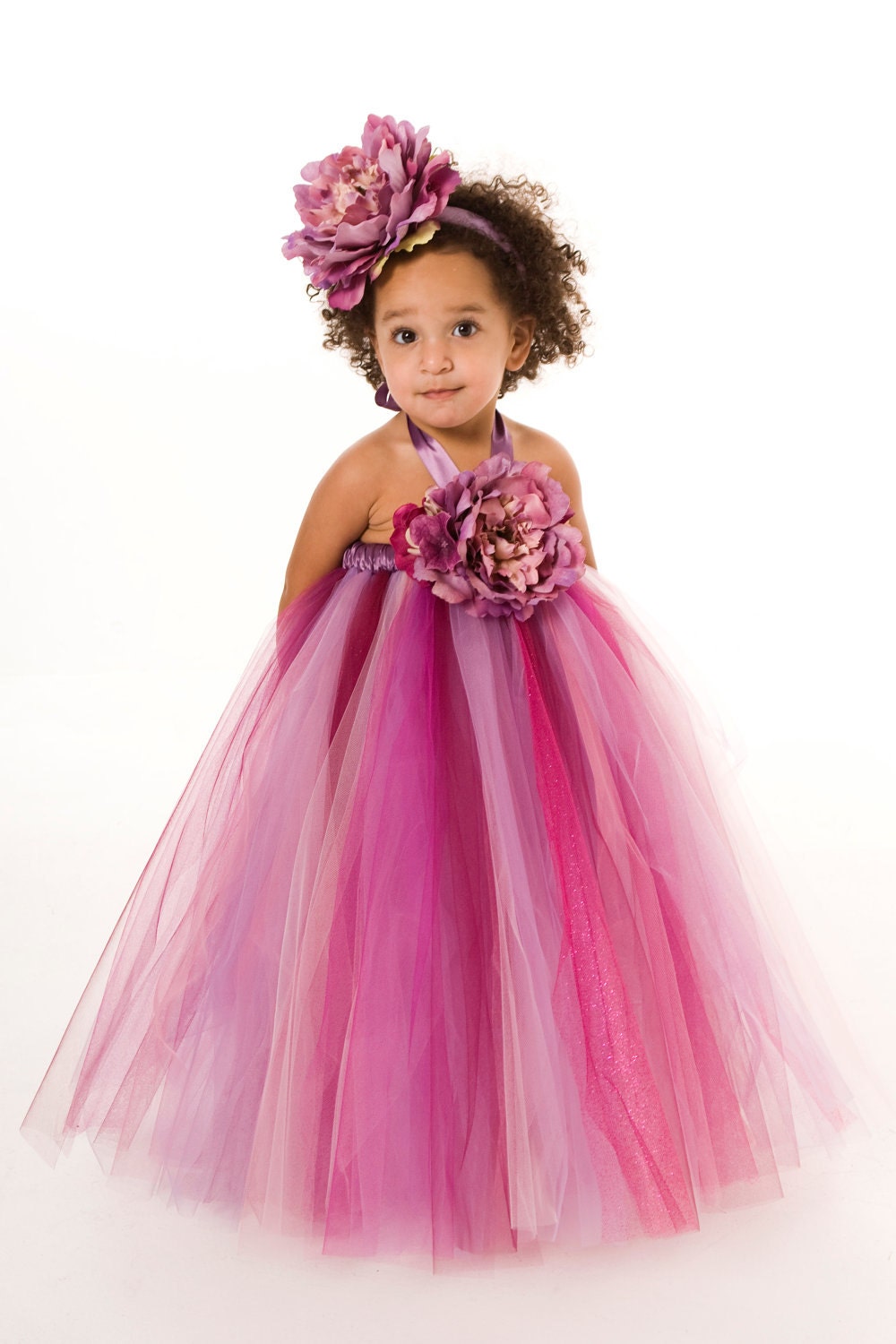 Flower Girl Tutu Dress - Purple - Sugar Berry - 7-8 Youth Girl Il_570xn
