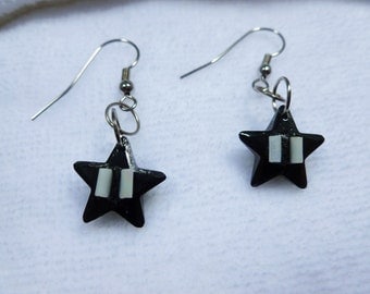 Onyx Ninja Guy Super Mario Star Earrings