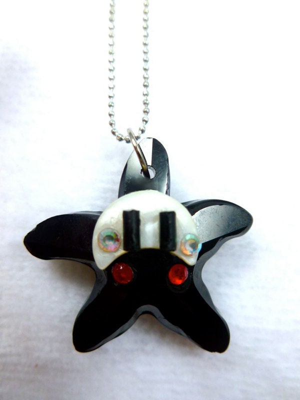 Super Mario (2) Ninja Guy Genuine Swarovski Crystal and Mother of Pearl Pendant