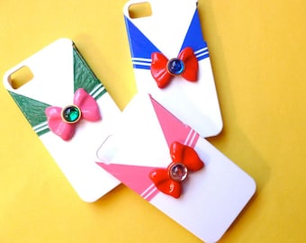 Custom Sailor Chibi Moon Inspired iPhone 4, 4S, 5 phone case Hand Sculpted and Painted Sailor Outfit