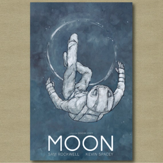 Moon Movie Poster 11 x 17 - Scifi Fan Art Print