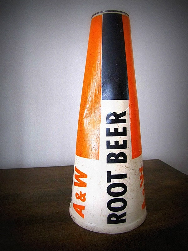 Vintage A&W Root Beer collectible wax covered paper bottle