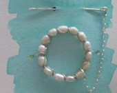 Freshwater pearl shawl pin, or sweater closure