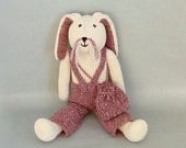 Knitted Bunny Rabbit- Boy Rabbit Soft Toy- Softie Stuff Animal- Gift for Girl-Cute Pink Bunny-Girl Baby Shower Easter Gift-Knit Animal