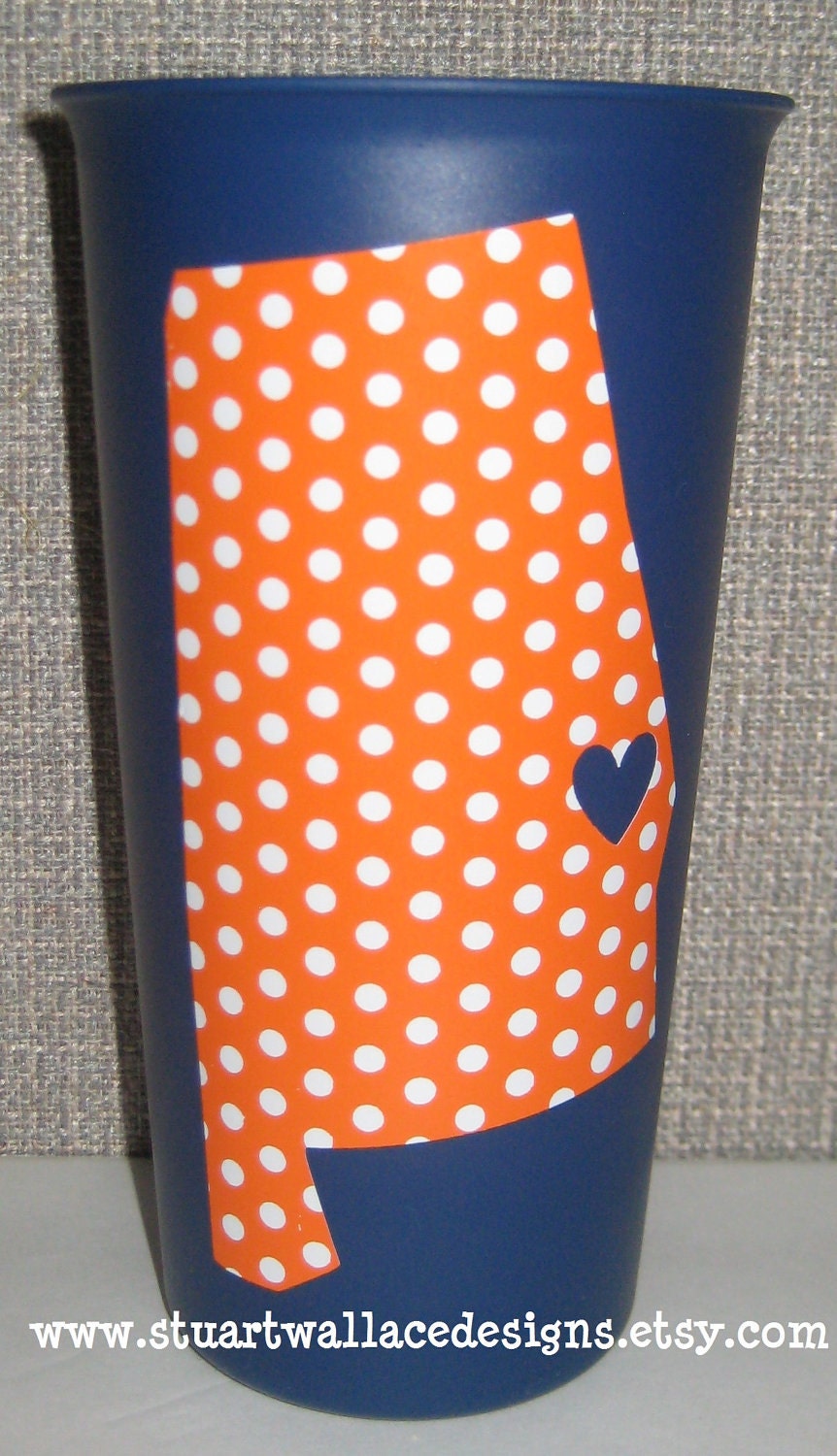 Alabama / Auburn tailgating tumblers - my heart belongs to .... personalized gift