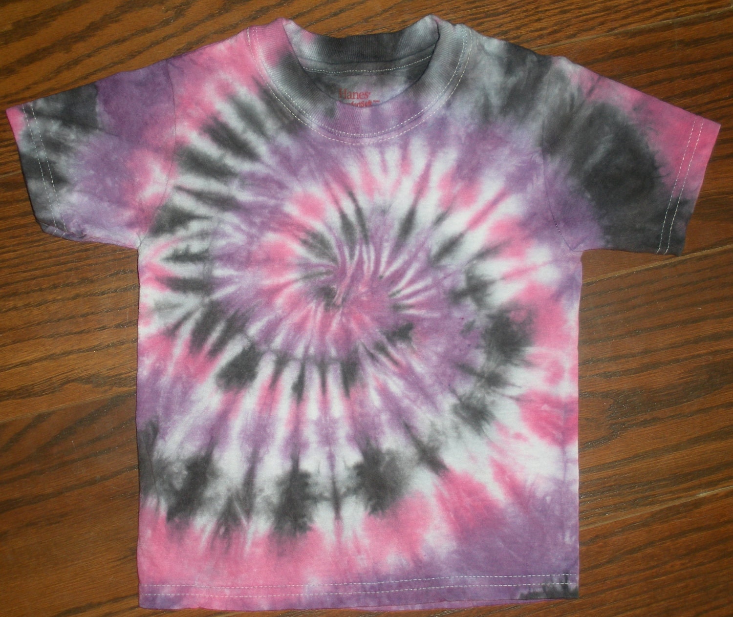 SALE - Pink, Purple & Black Swirl Tie Dye T-Shirt (Kid 2T/3T)