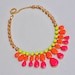 neon rhinestone necklace Brightest Pink Orange Yellow Neon