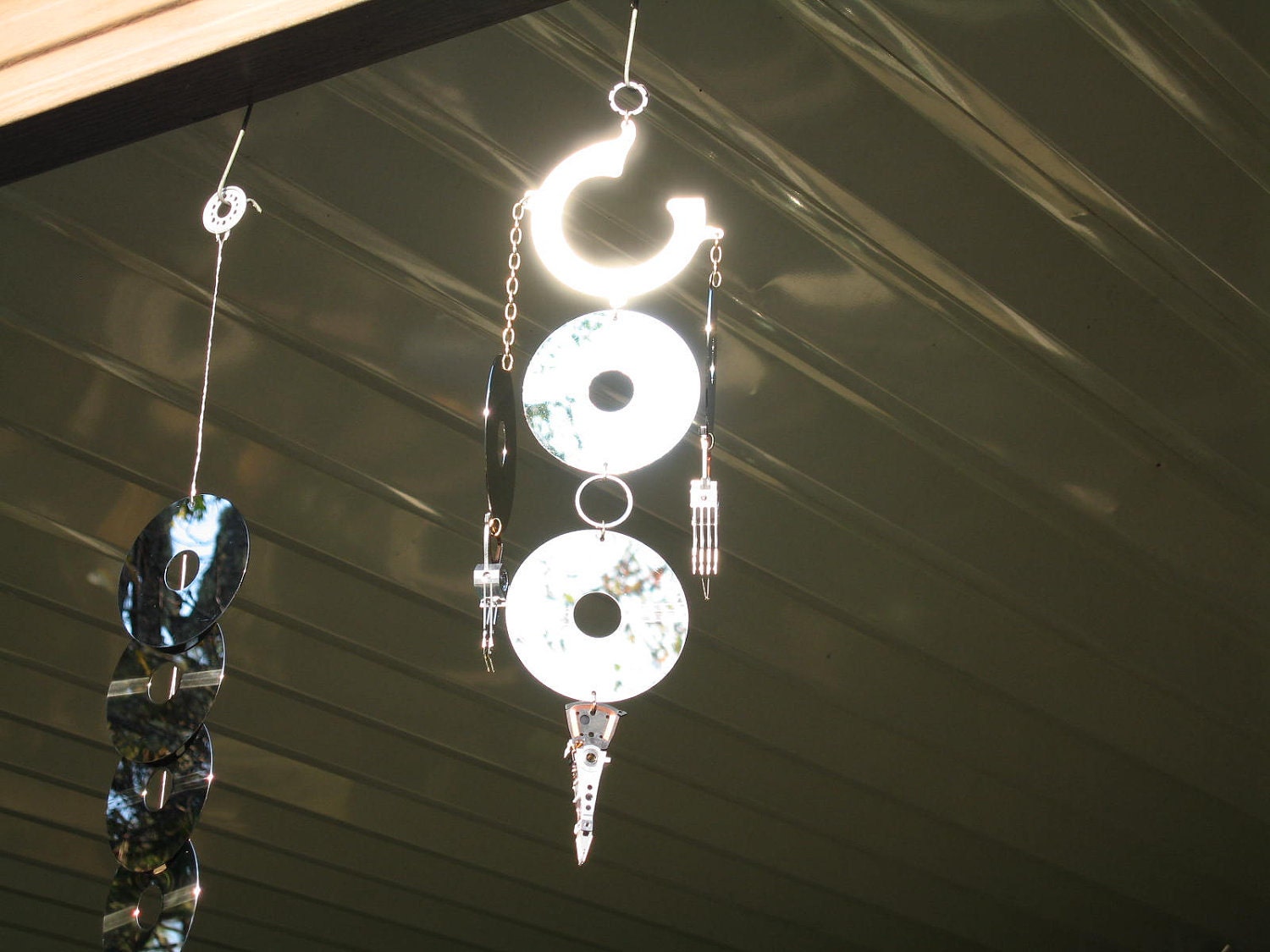 Handmade Upcycled Computer Art Sculpture Wind Chime Sun Catcher Outdoor Garden Jewelry -- Free Priority Shipping Included