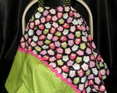 Car Seat Canopy - Owls and dots