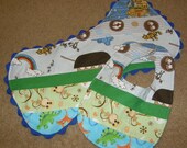 Burp Cloth & Bib set - striped