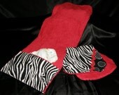 Changing Pad / Burp Cloth Set -  Zebra Red