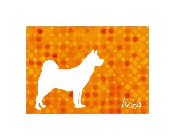 Modern Silhouette Akita Dog Print Design