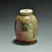 Shigaraki, anagama, ten-day anagama wood firing, with natural ash deposits tea caddy with ivory lid and clothes. chaire-32