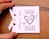 Mini Pink Parchment Wedding Program // Pocket Sized // Shabby Chic //
