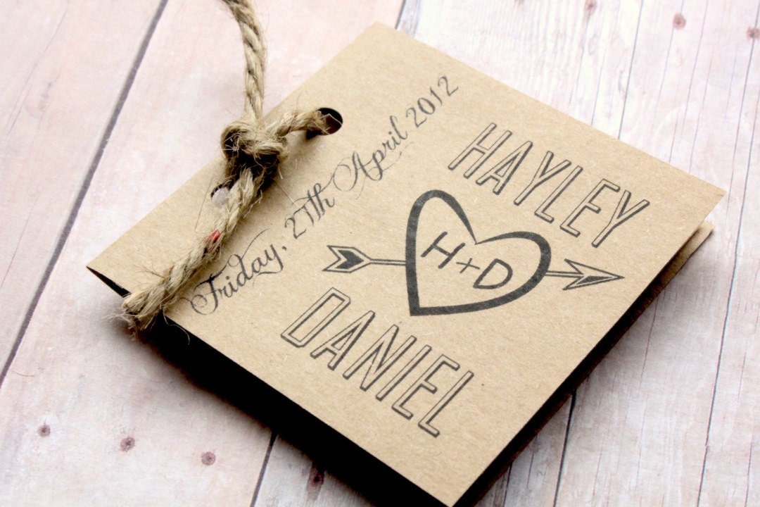 Mini Wedding Program // Pocket Sized // ECO Friendly // Jute Rope