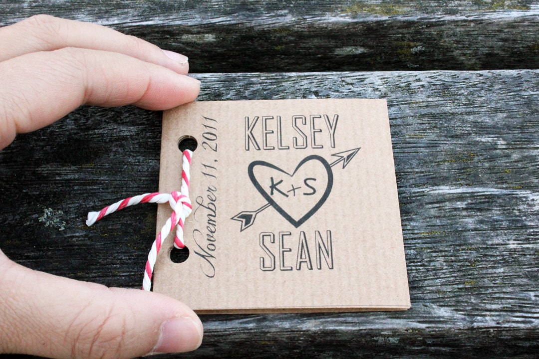 Mini Wedding Program // Pocket Sized // ECO Friendly // Bakers Twine