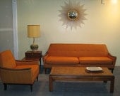 Mid Century Modern, danish, retro, vintage Adrian Pearsall style upholstered couch and chair