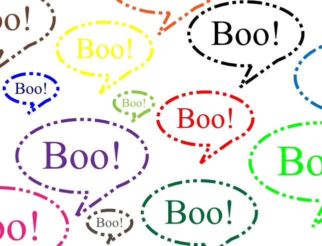 Halloween - rainbow boo - purple red yellow orange blue brown black - fun art