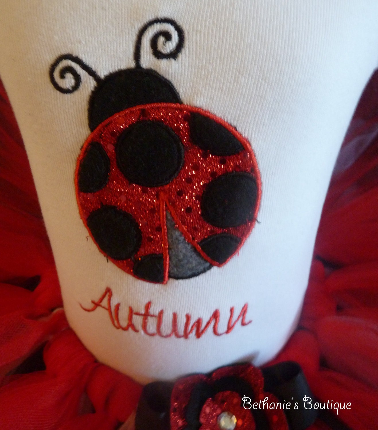 Red Ladybug Tutu Set. Red Sparkle. Customize any way you'd like.