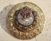 Vtg Victorian SteamPunkGothic  Locket Brooch Pin