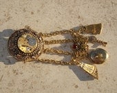 Vtg Victorian SteamPunk Gothic Locket Brooch Pin