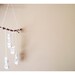 Porcelain chevron mobile, white and light blue arrows, handmade.