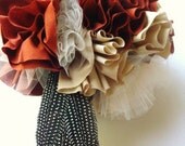 Fabric Flower Autumn Wedding Bouquet