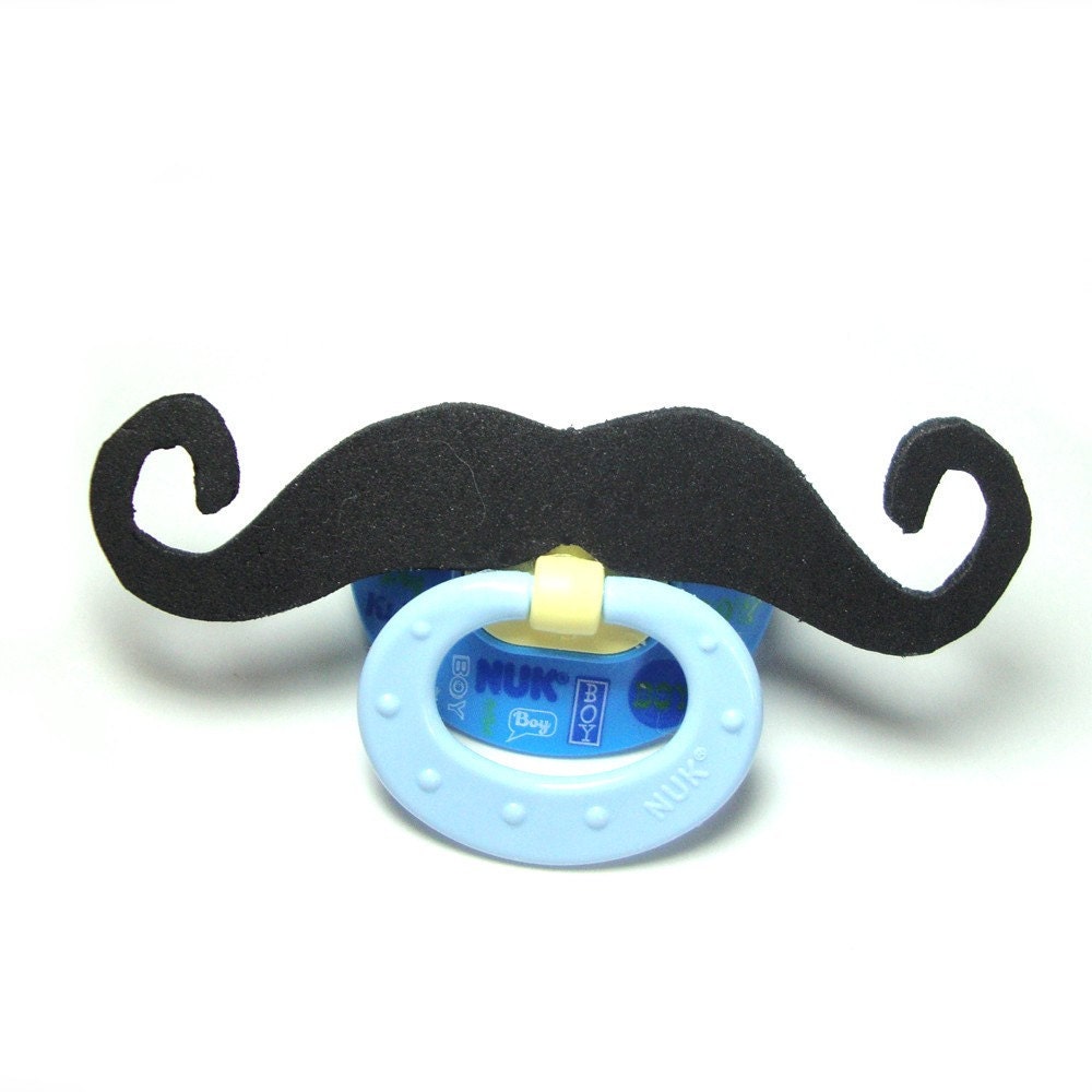 Black Mustache pacifier 0 to 6 months