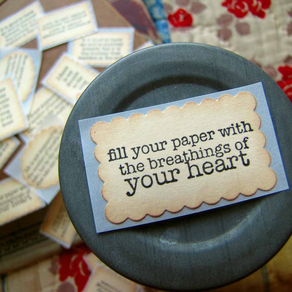 Hand Stamped Stickers- LIFE quotes on Recycled Paper